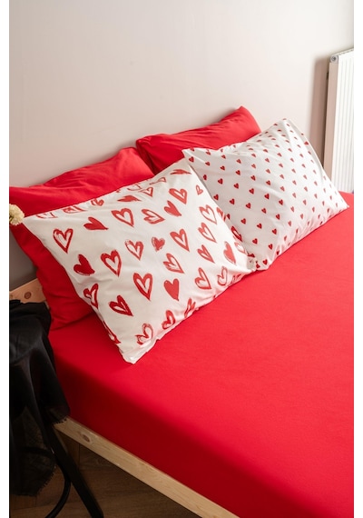 Soley Mix & Match Lover %100 Pamuk Tek Kişilik Nevresim Seti Kırmızı