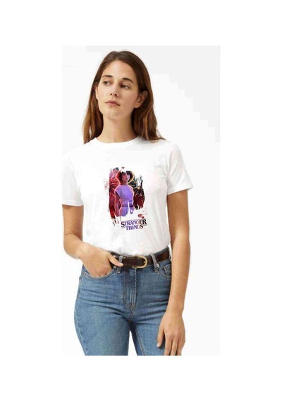 Stranger Things Nancy Wallpaper Kadın Beyaz Tshirt