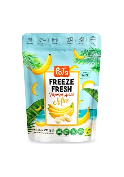 Pol's Freeze Fresh Dondurularak Kurutulmuş Muz 20 Gr 20 G