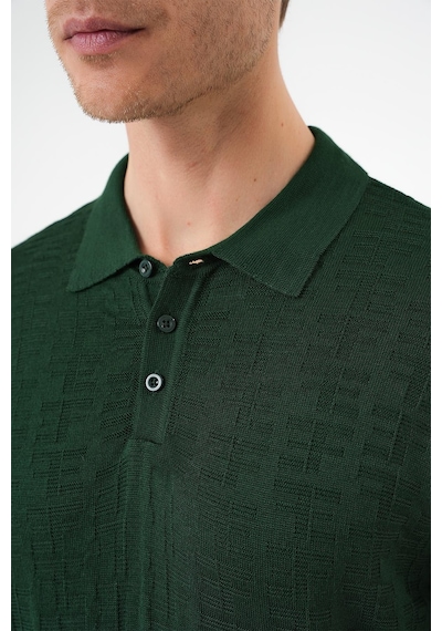 Efor Comfort Fit Polo Yaka Pamuklu Kısa Kol Casual Yeşil Triko Tişört Tr 880 Yeşil