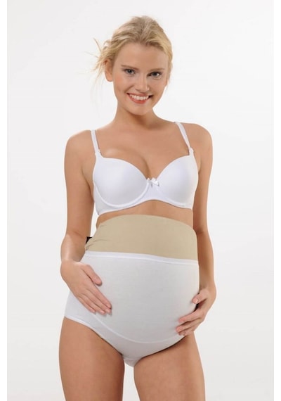 Hmd Underwear Kadın Beyaz Pamuklu Yüksel Bel Hamile Lohusa Külot & Rahat Doku Hmd1413 Beyaz
