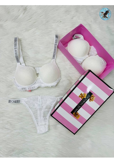 Victoria"s Secret Pusch Up Set Alt Üst Dolgulu Sütyen Ve Külot Takım 2"liset Beyaz