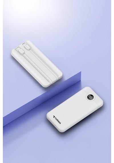 Torima TRM-1015 10000 mAh 2 Çıkışlı Taşınabilir Hızlı Şarj Dijital Göstergeli Powerbank Beyaz