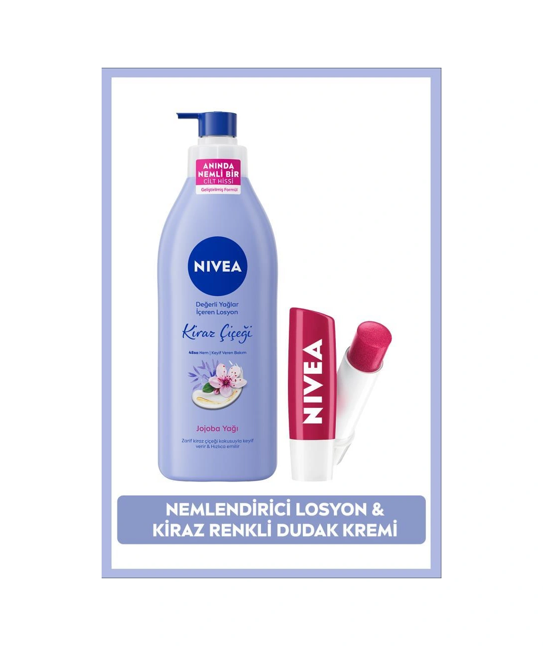 Kiraz Çiçeği Vücut Losyonu 400ml Ve Kiraz Dudak Bakım Kremi,nemlendirici,kuru Cilt