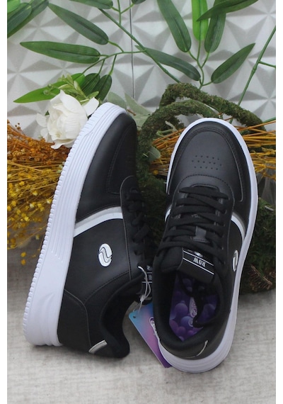 Fort Row Luna Siyah Beyaz Rahat Hafif Sneaker Kadın Spor Ayakkabı 001