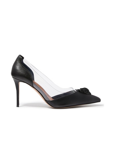 Kurt Geiger Belgravia Vinil Kartal Detaylı 85 Topuklu Ayakkabı - Siyah