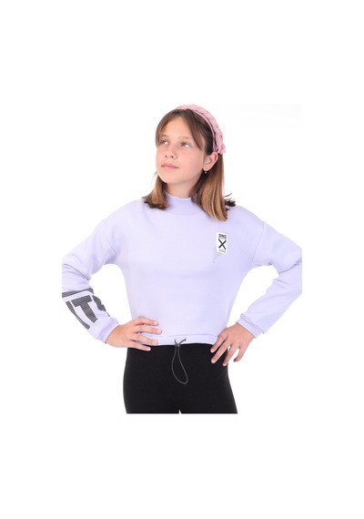 Toontoy Kız Çocuk Baskılı Sweatshirt Mavi