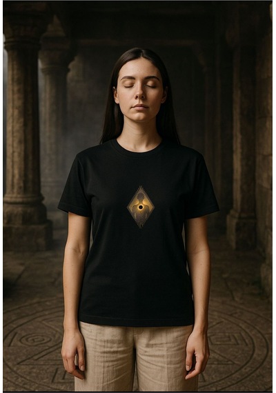 Oversize Siyah T-shirt - Kutsal Geometri SIYAH