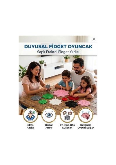 3d Geometrik Spiral Yıldız - Eğitici Stem Oyuncak & Montessori Uyumlu Görsel Algı Geliştirici Matematik Materyali-kırmızı