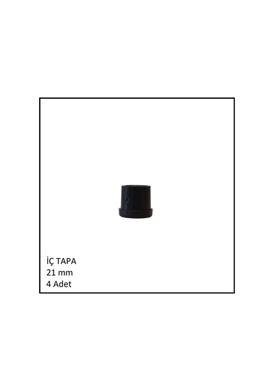 Plastik İç Tapa, Yuvarlak, 21 Mm 4 Adet Siyah