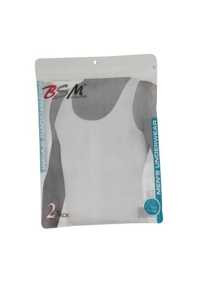 Bsm Erkek 2'li Atlet 001 Beyaz