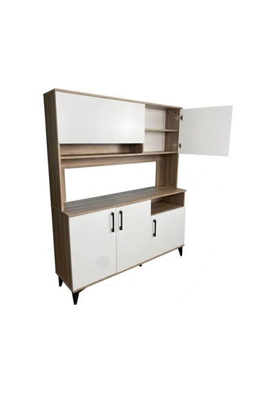 Kobos Kahve Köşesi Çok Amaçlı Mutfak Dolabı 150cm Sp02348 Bej