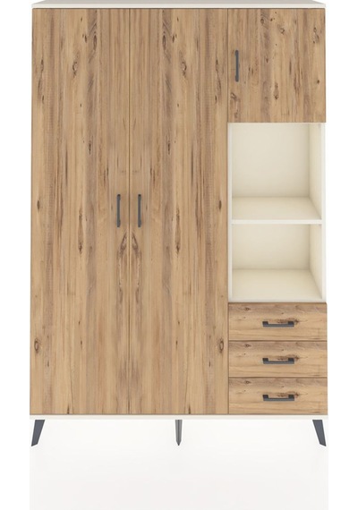 Arges Dolap 5 Raflı 3 Çekmeceli Tek Askılı 132x30x195 Aytaşı-çam/çam Atlas Çam/atlas Çam Arges Dolap 5 Raflı 3 Çekmeceli Tek Askılı 132x30x195 Aytaşı-çam/çam Atlas Çam/atlas Çam