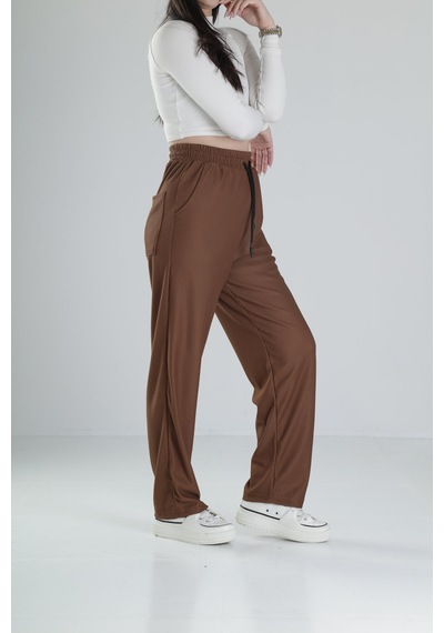 Cocopelli Kahverengi Fitilli Kumas Pantolon Coc2165 Kahverengi