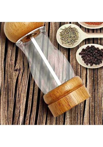 Akrilik Ahşap Biber Değirmeni Çelik 16 Cm Çok Renkli