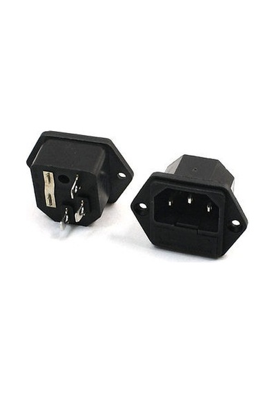 Power Konnektör - C14 - Erkek - Şase Tip - Sigortalı