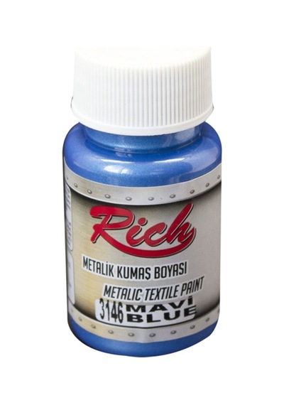 Metalik Kumaş Boyası 50 Cc. 3146 Mavi Çok Renkli