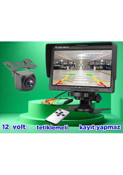 1 Adet 170 Derece Balık Gözü Kamera Ve 7'' Ekran Kayıt Yapmaz 12v