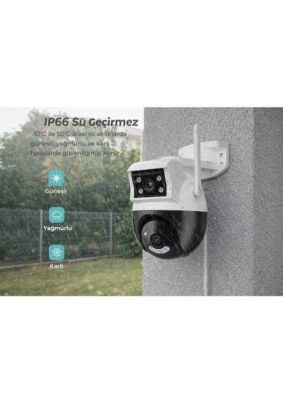 4mp Çift Lens Wifi Güvenlik Kamerası Otomatik Takip Gece Görüş Ip66 Dış Mekan