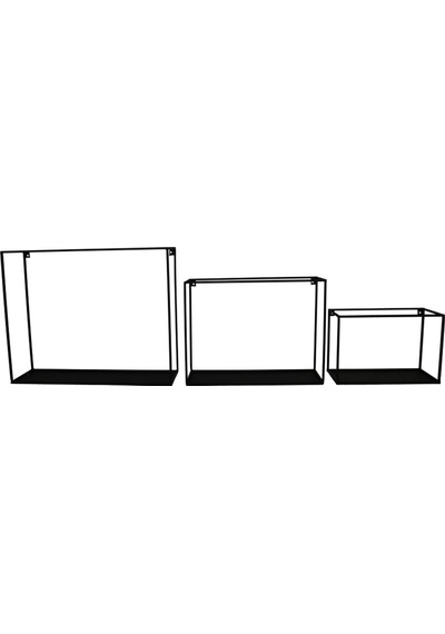 Wessdizayn Metal Duvar Rafı Dekoratif 3 ‘Lü Set Wd-11