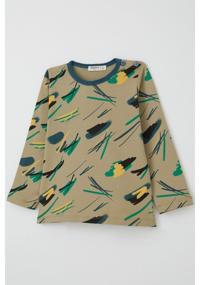 Breeze Erkek Bebek Pijama Takımı Renkli Fırça Vuruşu 9 Ay-3 Yaş, Haki Yeşil Haki Yeşil