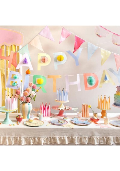 Meri Meri - Bright Star Happy Birthday Large Napkins - Parlak Yıldız Happy Birthday Peçeteler - L - 16 Adet