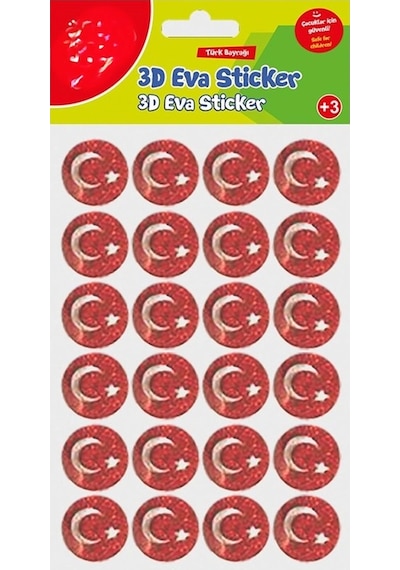 Mey İthalat Simli Eva Sticker Ay Ve Yıldız 24'lü Sticker