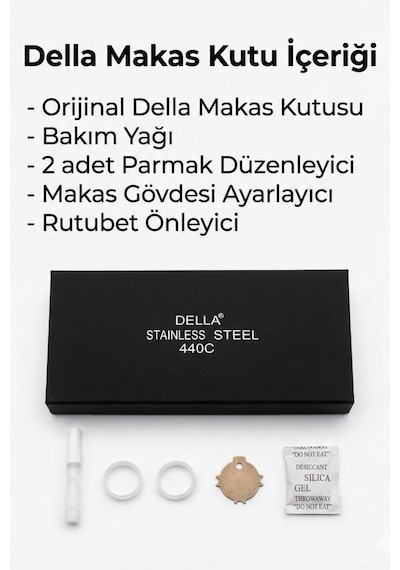 Della Orijinal Profesyonel 440c Saç Kesim Düz Makas 6,5 Numara Ak23j 65
