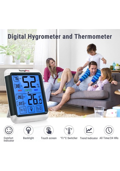 Thermopro Tp55 Dijital İç Mekan Higrometre Termometresi Sıcaklık Ve Nem Monitörü Bebek Odası Çocuk Odası Nemi