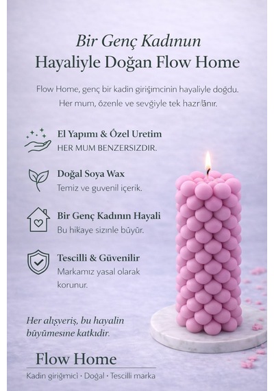 Soya Mum,dekoratif Lüks & El Yapımı Doğal Mum,uzun Yanma Süreli Şık Ev Hediyesi,ev Süsü Pembe 360 G Pembe