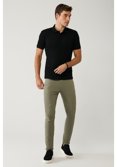 Avva Erkek Haki Klasik Bel Soft Touch Pamuklu Slim Fit Pantolon B003038