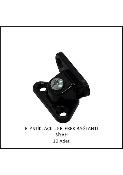 Plastik, Açılı, Kelebek Bağlantı 40 Mm, Siyah 10 Adet