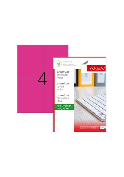 Tanex Tw-2204 105X148.5MM X100 Adet Pembe Etiket X5Pk.