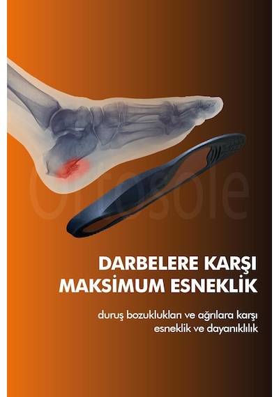 Ortosole O2206 - Yumuşak Günlük Ortopedik Şok Emici Ve , Jel li Konfor İç Tabanlık 40 - 45
