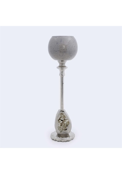 Vitale Tarnıshed Cam Metal Mumluk 11 11 Cm Renkli