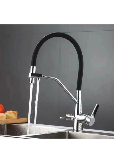 Boheme Fleko Krom Esnek Borulu Arıtmalı 3girişli Evye Bataryası Inox