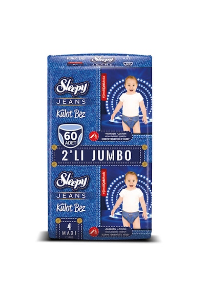 Sleepy Jeans Külot Bez 4 Beden Maxi 2'li Jumbo 60 Adet