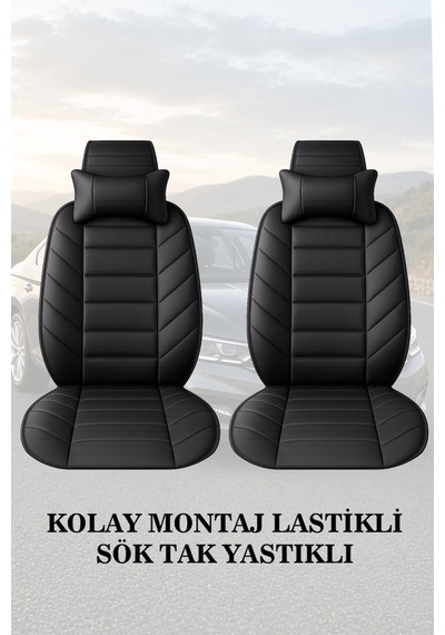 Renault Clio 3 2014 Uyumlu Lüks Premium Siyah Renk 2 Adet Minder Ve Yastık