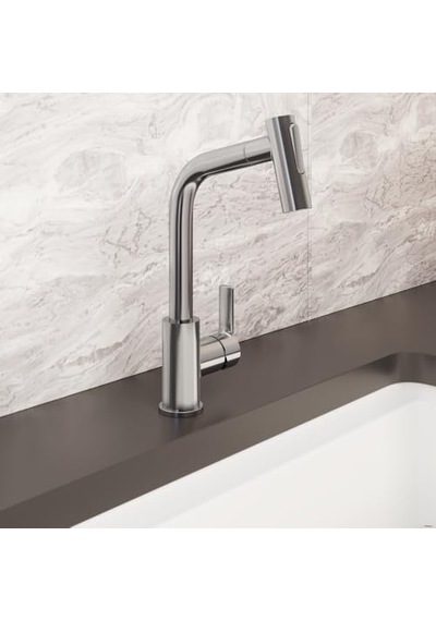 Maestro A42146 Pull-out Eviye Bataryası, 24 Cm Yükseklik, 6 L/dk Akış Hızı, Krom Çok Renkli