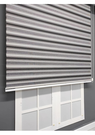 Siyah Gri Geçişli Zebra Stor 240x150 Çok Renkli