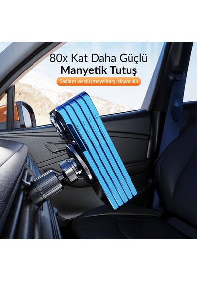 Magsafe Uyumlu Manyetik Araç İçi Telefon Tutucu 2 Mixed