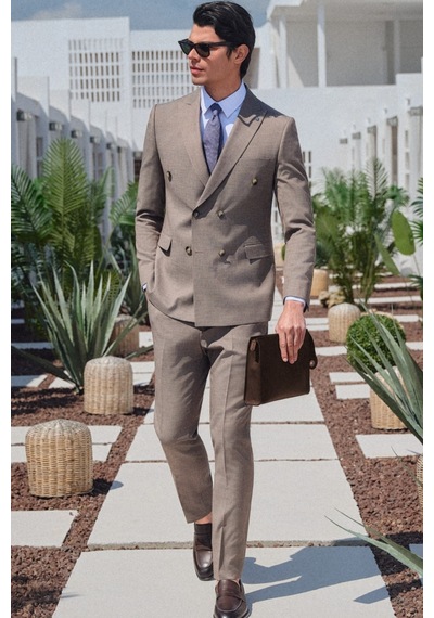 İmza Kahverengi-beyaz Kırlangıç Yaka Kruvaze 6 Drop Slim Fit Tam Astar Esnek Takım Elbise 1001260171 Kahverengi - Beyaz İmza Kahverengi-beyaz Kırlangıç Yaka Kruvaze 6 Drop Slim Fit Tam Astar Esnek Takım Elbise 1001260171 Kahverengi - Beyaz