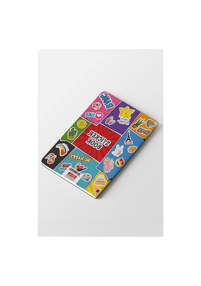 Renkli Sticker Kitapçığı - 2100 Çıkartma - Mini Etiketler 124-Pembe