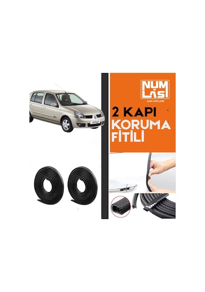 Renault Clio 2 Sedan İki Kapı Koruma Fitili Siyah Renk Numlas-a Kalite-nm2979