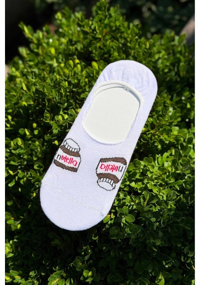 Lousocks Unisex 7'li Yiyecek Desenli Kaymaz Silikon Topuklu Görünmez Babet Çorap Çok Renkli