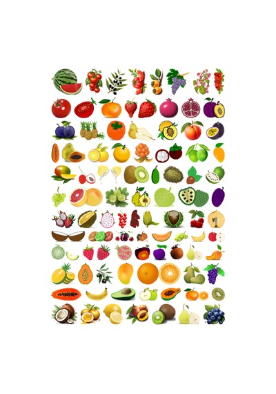 92 Adet Meyve Sticker Seti - Etiket Seti Scrapbook Bullet Journal Çok Renkli
