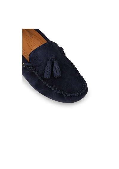 Deery Kadın Hakiki Süet Lacivert Püsküllü Loafer - Dl506zlcvc01