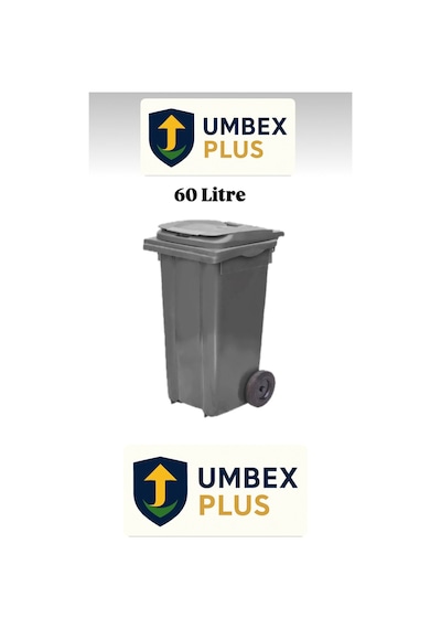Umbex Plastik Çöp Konteyneri 60 Litre Plastik Konteyner - A Isıya Karşı Dayanıklı Malzeme Gri