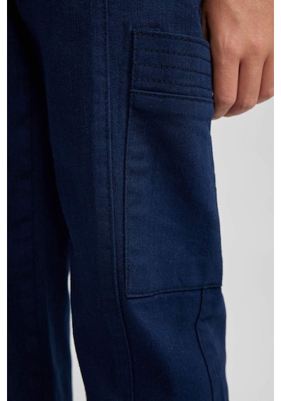 Defacto Erkek Çocuk Kargo Fit Standart Paça Twill Pantolon A4936a823wnnv256 Lacivert