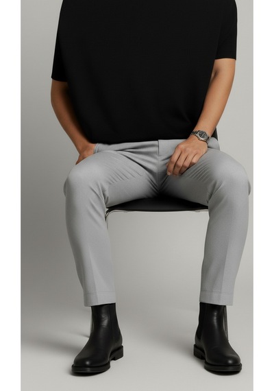 Bürke Erkek Gri Renk Slim Fit Kaliteli Kumaş Pantolon